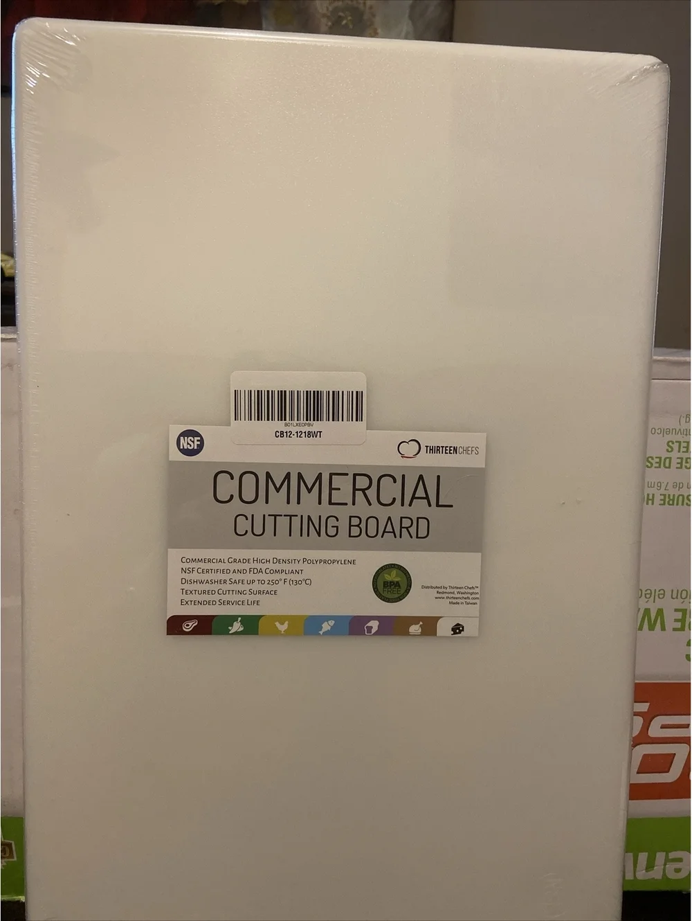 Cutting Board Thirteen Chefs commercial polypropylene 12 In By 18 In